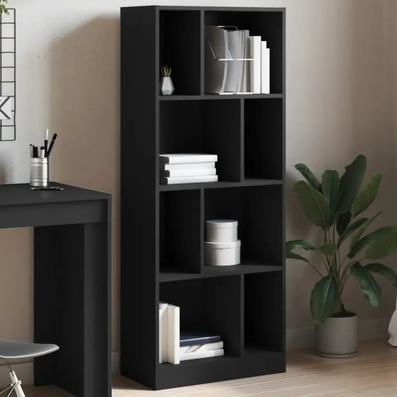 Boekenkast van bewerkt hout voor extra opbergruimte in huis of kantoor - Zwart / 1 / 141 cm - Boekenkasten