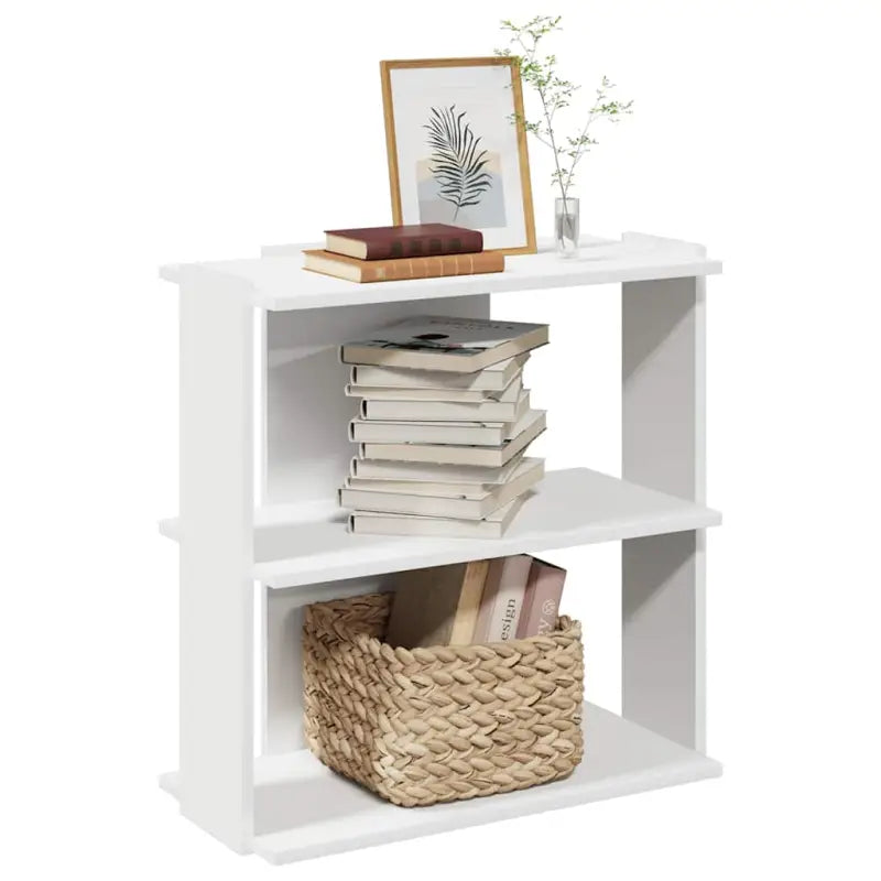 Boekenkast van massief teakhout met bewerkt hout voor stijl en organisatie - Wit / 60 x 30 x 60 cm / 1 - Boekenkasten