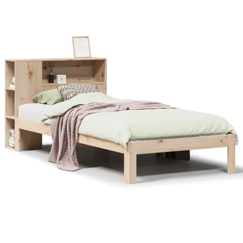 Boekenkastbed in massief grenenhout met praktische totale afmetingen - Bedden & bedframes
