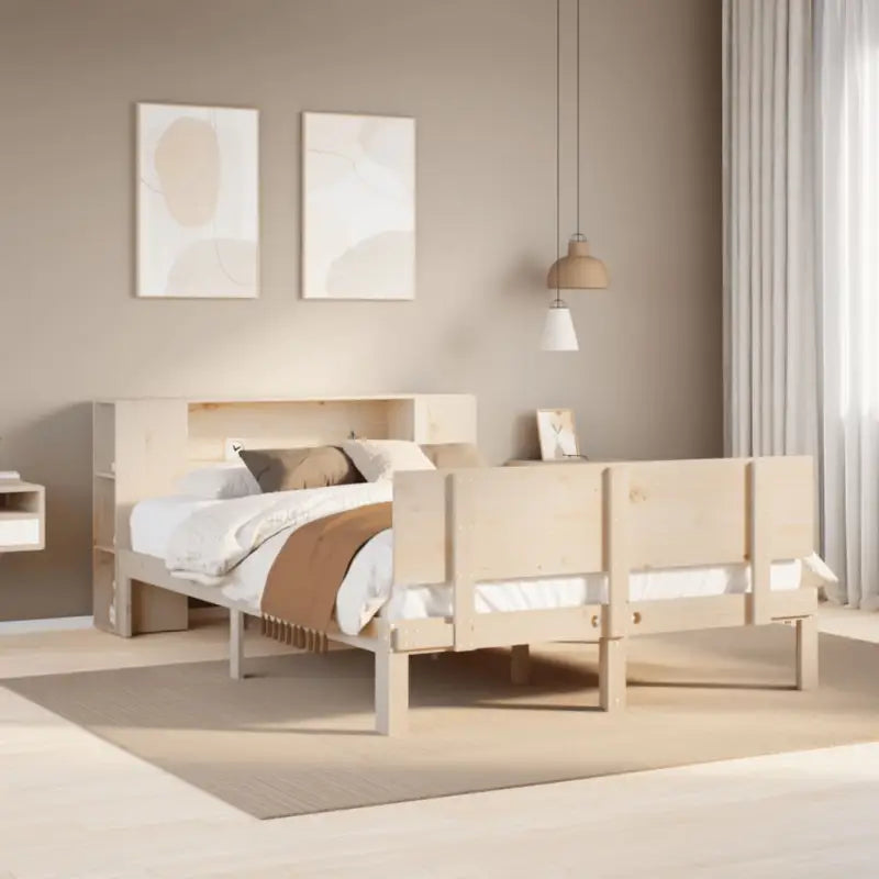 Boekenkastbed van massief grenenhout met aantrekkelijke totale afmetingen - Naturel / 160 x 200 cm - Bedden & bedframes