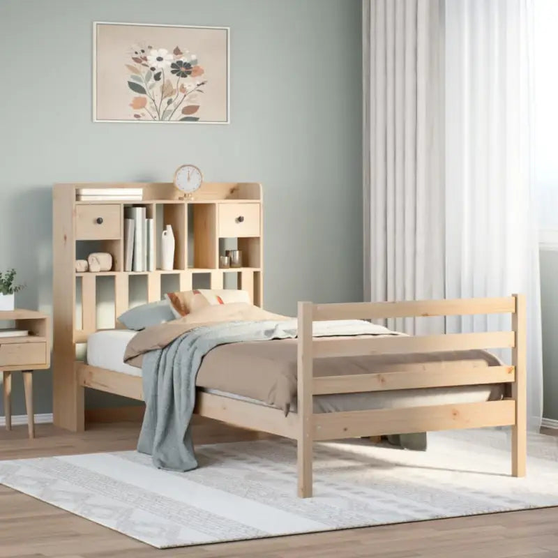 Boekenkastbed van massief grenenhout met comfortabele totale afmetingen - Naturel / 100 x 200 cm - Bedden & bedframes