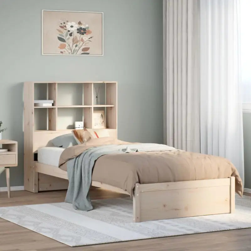 Boekenkastbed van massief Grenenhout met grote totale afmetingen - Naturel / 75 x 190 cm - Bedden & bedframes