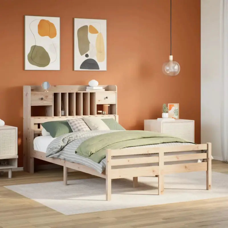 Boekenkastbed van massief grenenhout met ideale totale afmetingen - Naturel / 120 x 190cm - Bedden & bedframes
