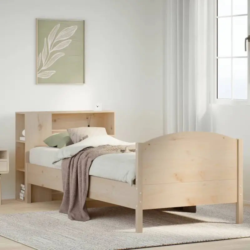 Boekenkastbed van massief grenenhout met ideale totale afmetingen - Naturel / 90 x 200 cm - Bedden & bedframes
