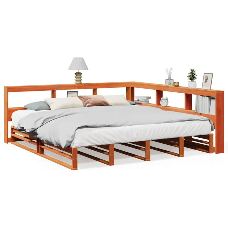 Boekenkastbed van massief grenenhout met ideale totale afmetingen - Bedden & bedframes