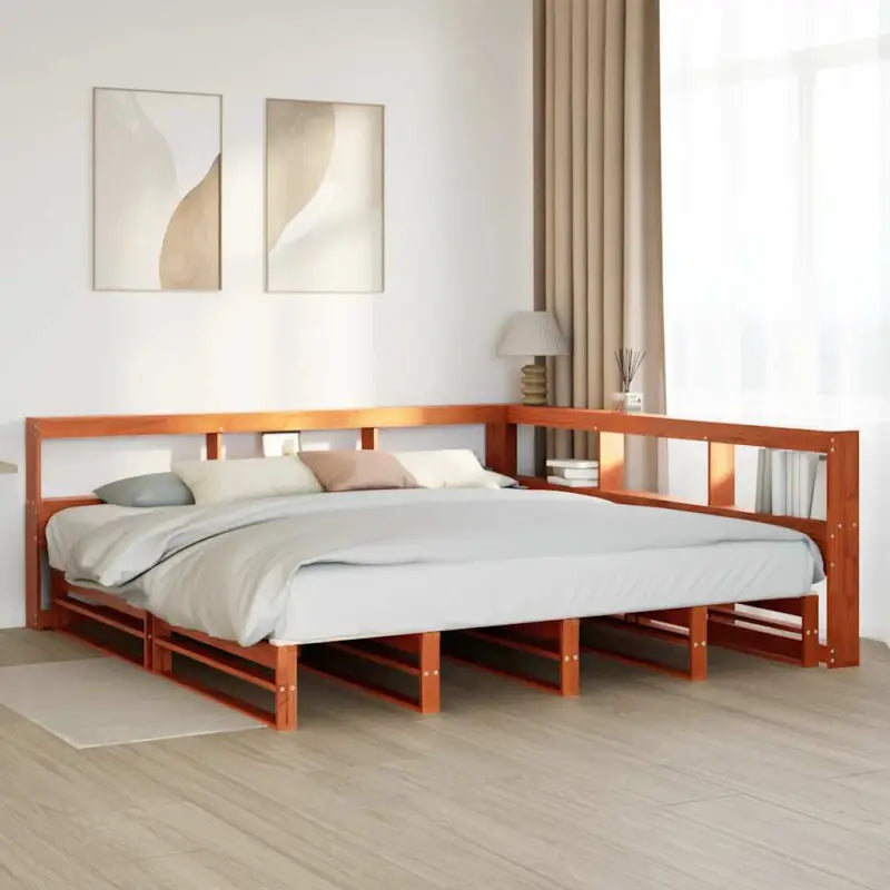 Boekenkastbed van massief grenenhout met ideale totale afmetingen - Bedden & bedframes