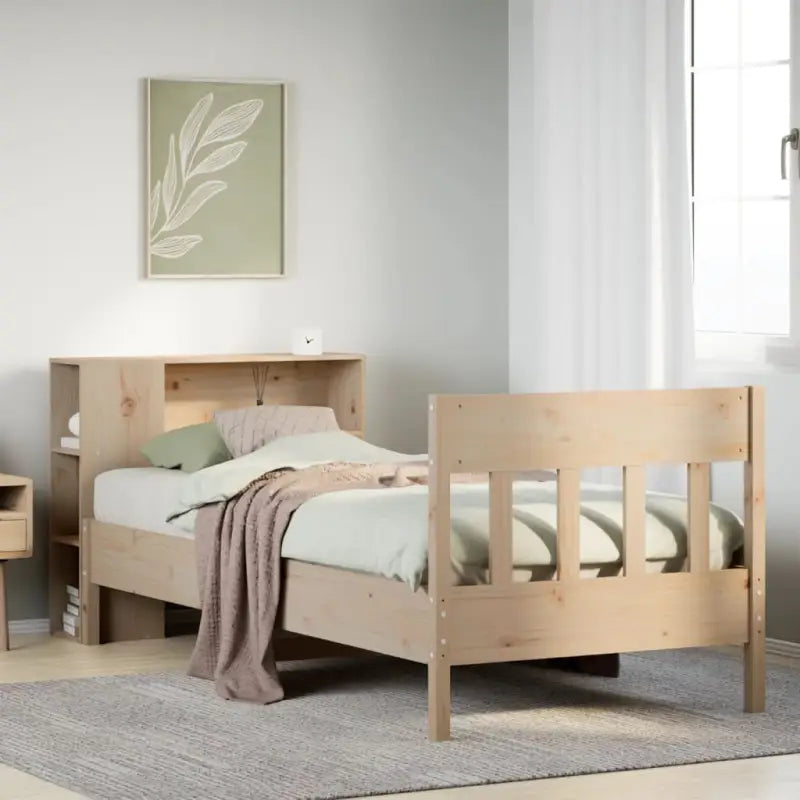 Boekenkastbed van massief grenenhout met ideale totale afmetingen - Naturel / 90 x 200 cm - Bedden & bedframes