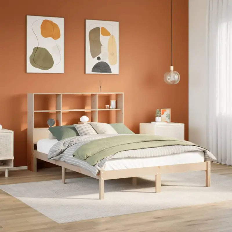 Boekenkastbed van massief grenenhout met optimale totale afmetingen - Bedden & bedframes
