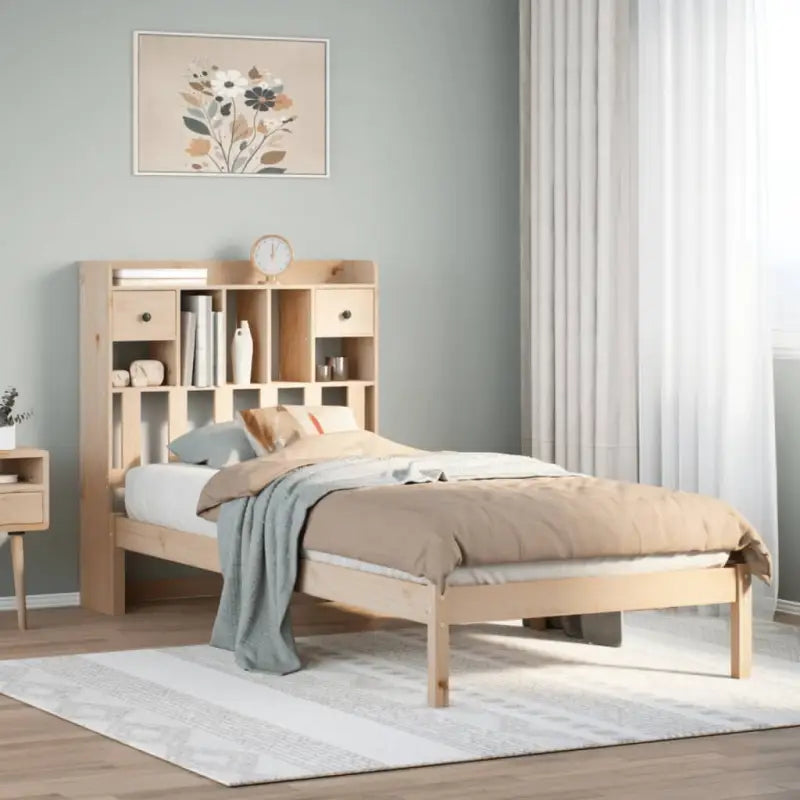 Boekenkastbed van massief grenenhout met optimale totale afmetingen - Bedden & bedframes