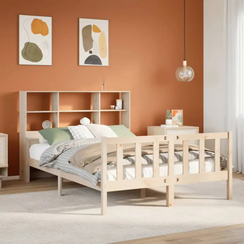 Boekenkastbed van massief grenenhout met optimale totale afmetingen - Naturel / 160 x 200 cm - Bedden & bedframes