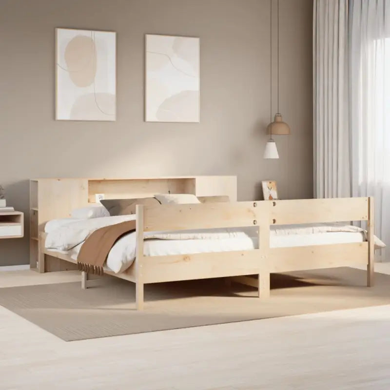 Boekenkastbed van massief grenenhout met optimale totale afmetingen - Naturel / 180 x 200 cm - Bedden & bedframes
