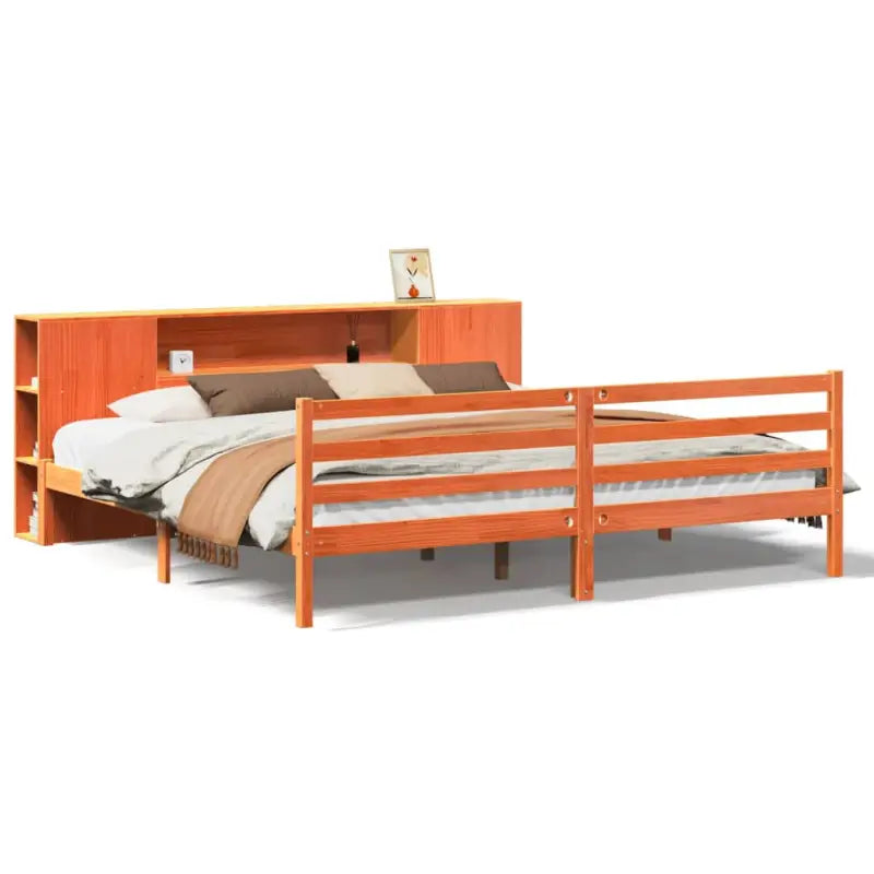 Boekenkastbed van massief grenenhout met optimale totale afmetingen - Bedden & bedframes