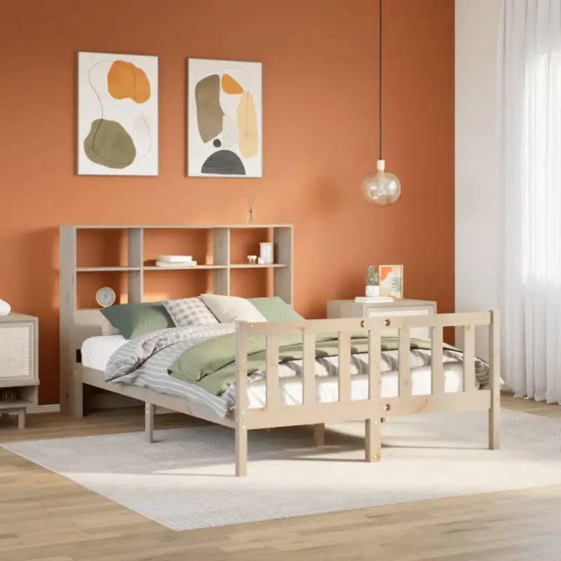 Boekenkastbed van massief grenenhout met optimale totale afmetingen - Naturel / 120 x 190 cm - Bedden & bedframes