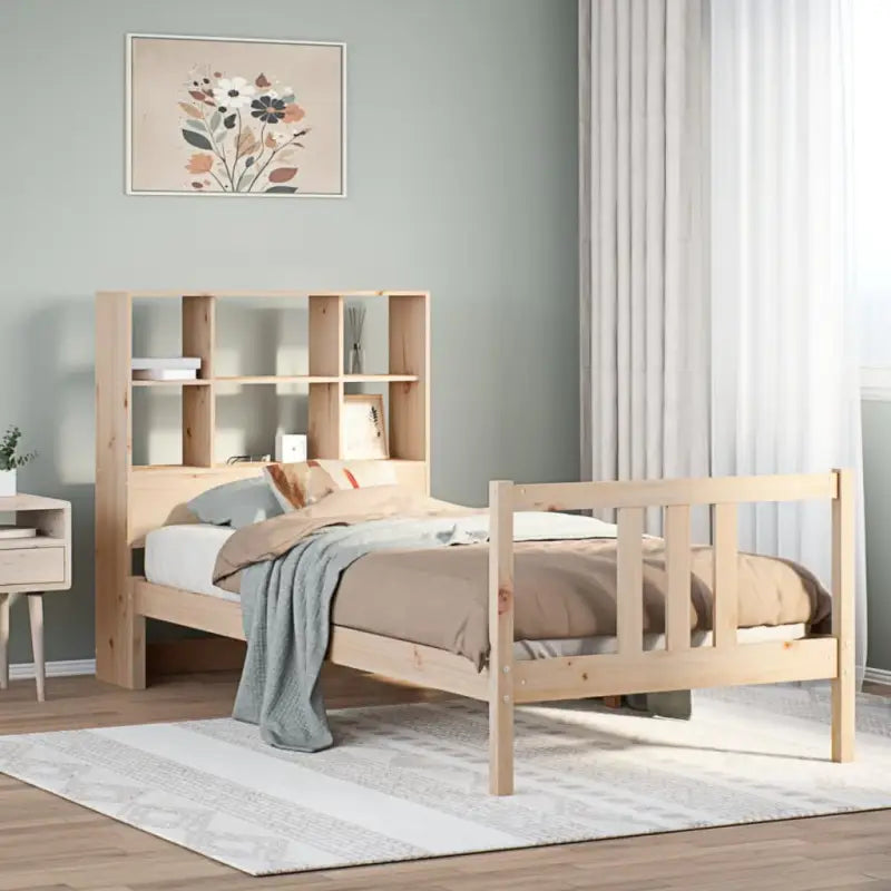 Boekenkastbed van massief grenenhout met optimale totale afmetingen - Naturel / 75 x 190 cm - Bedden & bedframes
