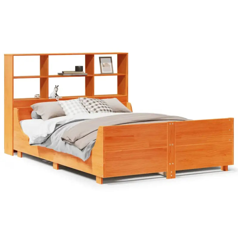 Boekenkastbed van massief grenenhout met perfecte totale afmetingen - Bedden & bedframes