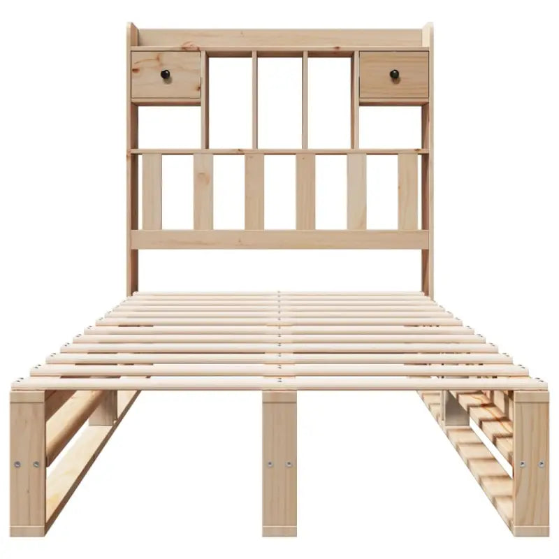 Boekenkastbed van massief grenenhout met praktische totale afmetingen - Bedden & bedframes