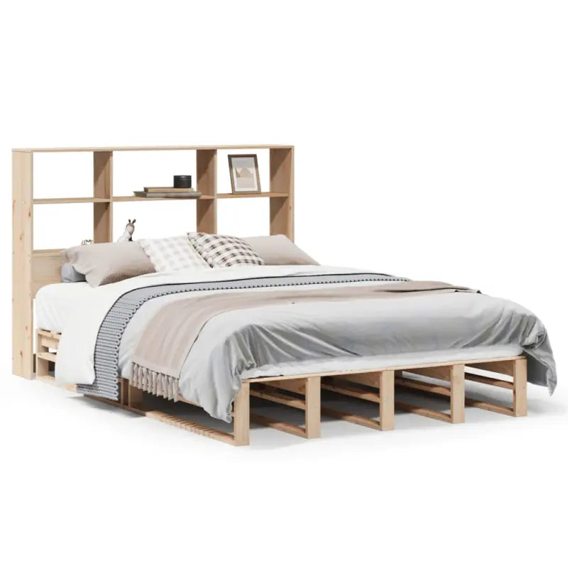 Boekenkastbed van massief grenenhout met praktische totale afmetingen - Bedden & bedframes