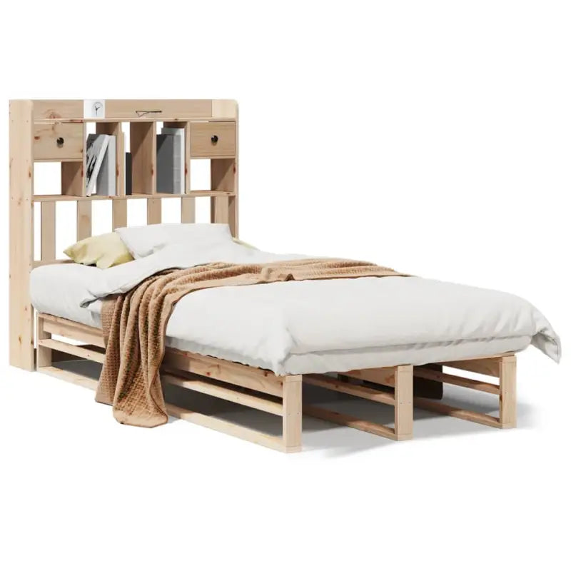 Boekenkastbed van massief grenenhout met praktische totale afmetingen - Bedden & bedframes