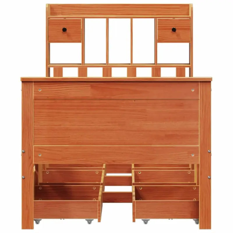 Boekenkastbed van massief grenenhout met ruime totale afmetingen - Bedden & bedframes