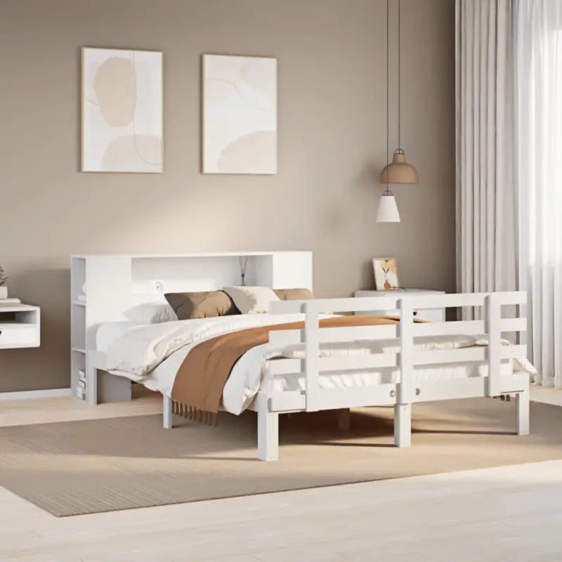 Boekenkastbed van massief grenenhout met ruime totale afmetingen - Bedden & bedframes