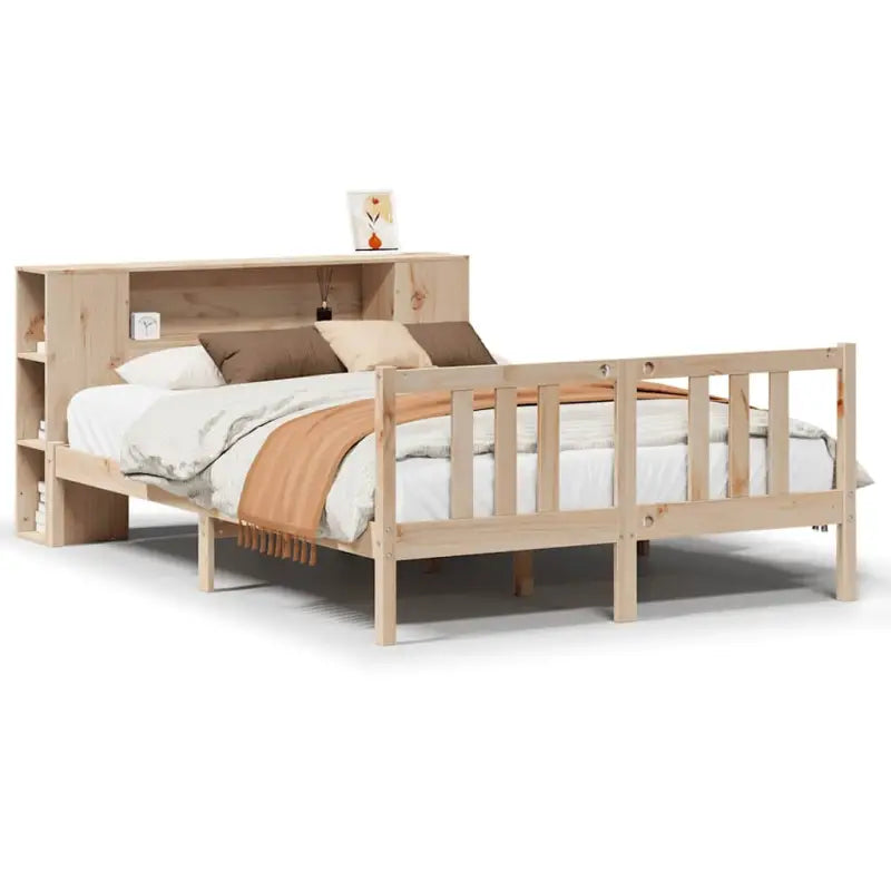 Boekenkastbed van massief grenenhout met ruime totale afmetingen - Bedden & bedframes