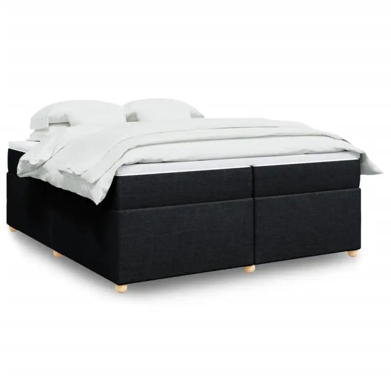Boxspring met ademend vermogen en duurzaam zwart materiaal - Zwart / 200 x 200 cm - Bedden & bedframes