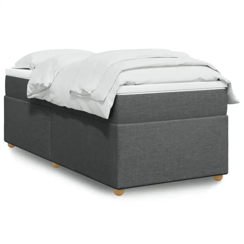 Boxspring met ademend vermogen en duurzaam zwart materiaal - Donkergrijs / 90 x 190 cm - Bedden & bedframes