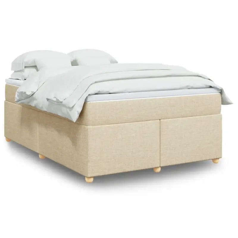 Boxspring met ademend vermogen en duurzaam zwart materiaal - Crème / 140 x 190 cm - Bedden & bedframes