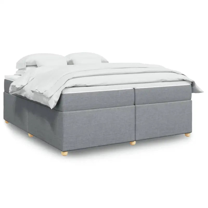 Boxspring met ademend vermogen en duurzaam zwart materiaal - Lichtgrijs / 200 x 200 cm - Bedden & bedframes