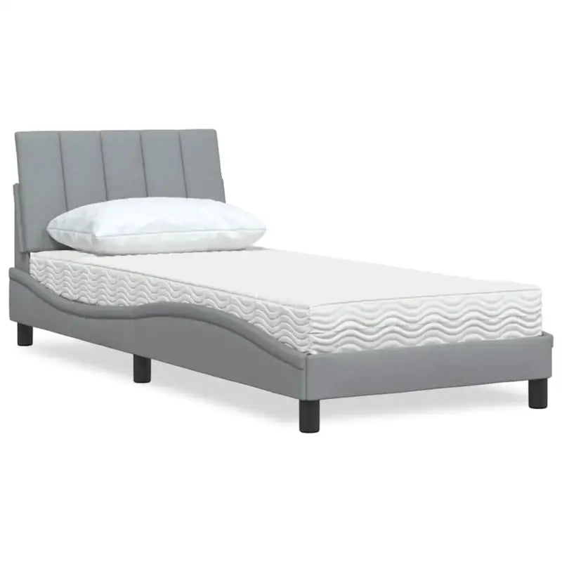Boxspring nodig slaapcomfort met ademend vermogen en hanko montage vereist - Lichtgrijs / 90 x 190 cm - Bedden &
