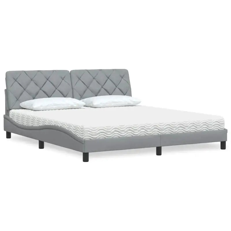 Boxspring nodig voor optimaal slaapcomfort met ademend vermogen - Lichtgrijs / 180 x 200 cm - Bedden & bedframes