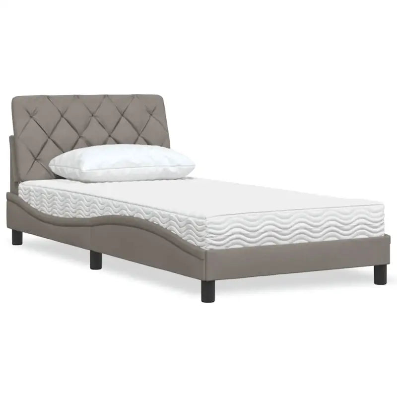 Boxspring nodig voor optimaal slaapcomfort met ademend vermogen - Taupe / 100 x 200 cm - Bedden & bedframes