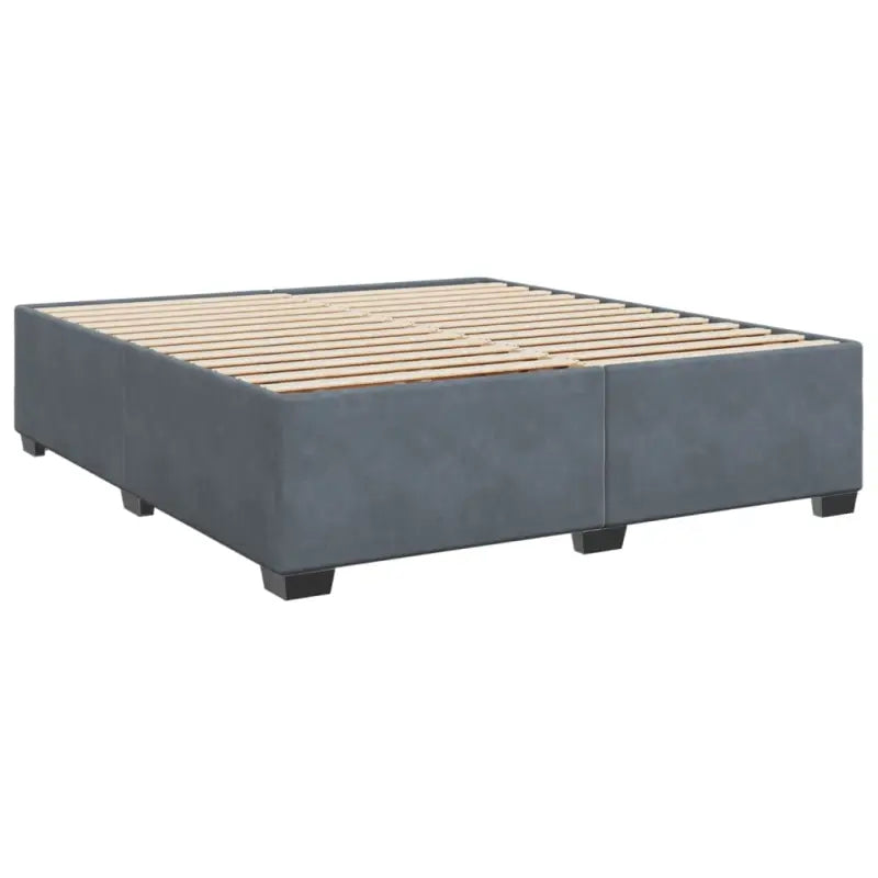 Boxspringbed in donkergrijs materiaal met massief grenenhout bouw - Bedden & bedframes