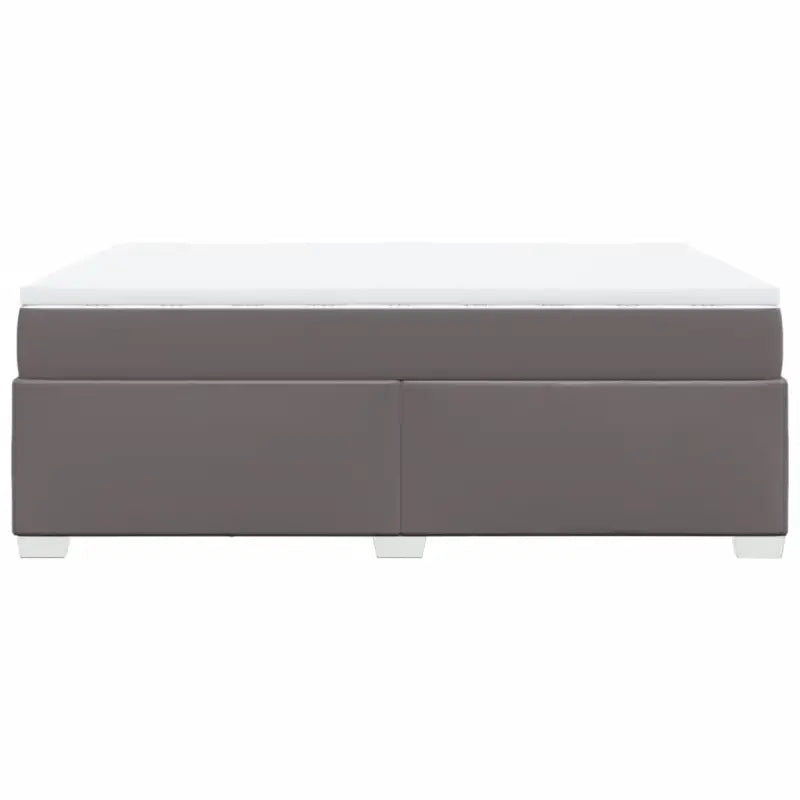 Boxspringbed in grijs materiaal met hoogwaardige kunstleer en massief grenenhout - Bedden & bedframes