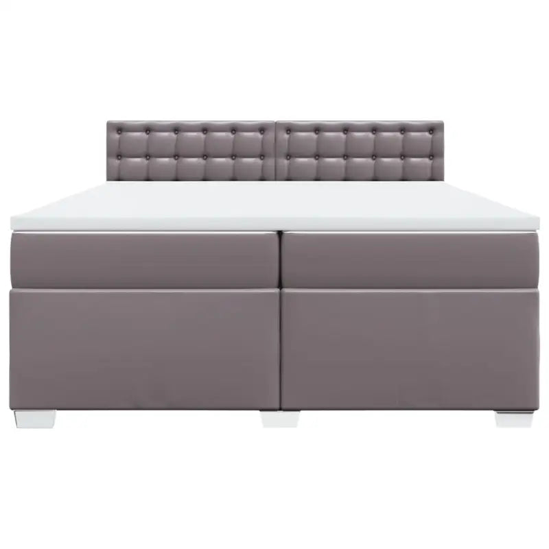 Boxspringbed in grijs materiaal met massief grenenhout en vullingsendracht - Bedden & bedframes