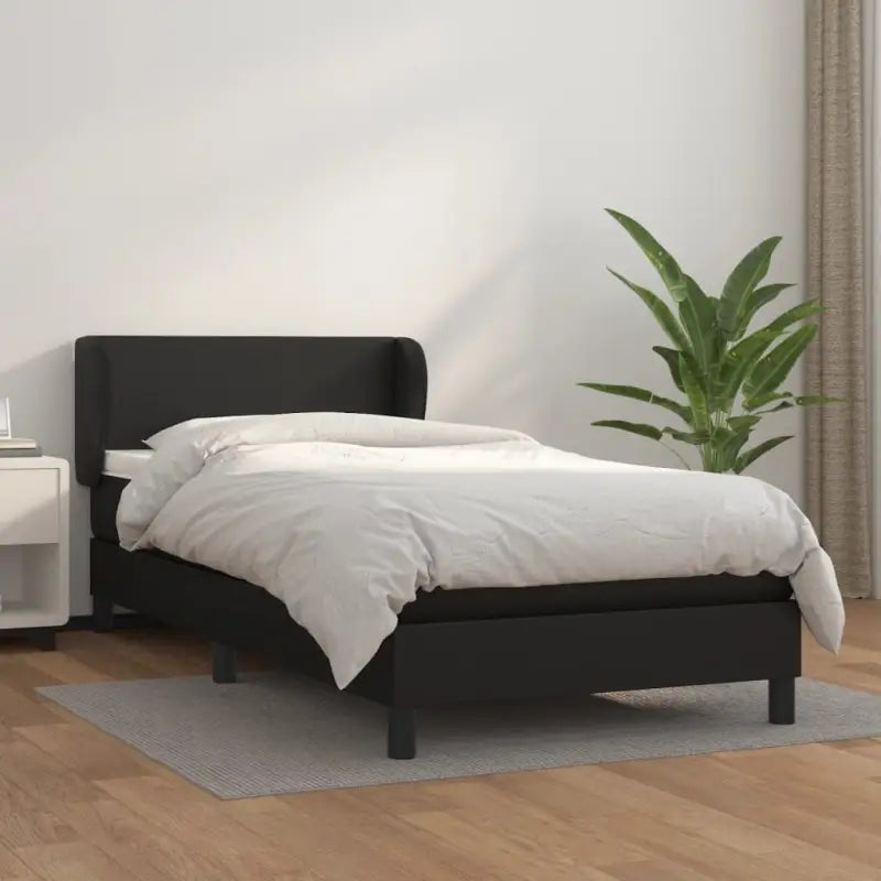 Boxspringbed met zwart materiaal en schuim afmetingen voor ultiem slaapcomfort - Zwart / 80 x 200 cm / Effen ontwerp