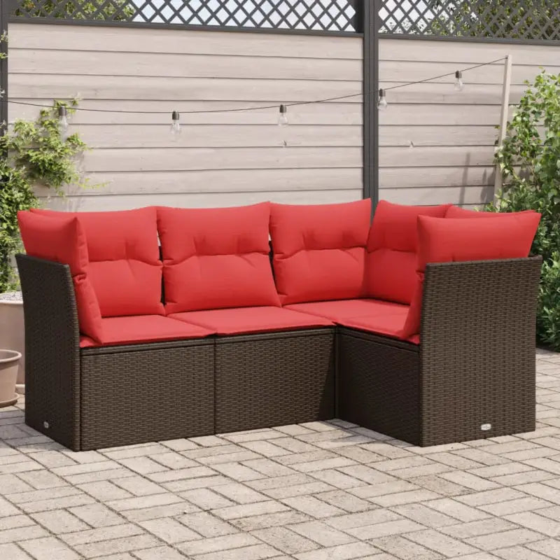 Bruine loungeset met gepoedercoat staal en waterdichte tas voor buiten - Bruin / Zonder tafel - Tuinsets