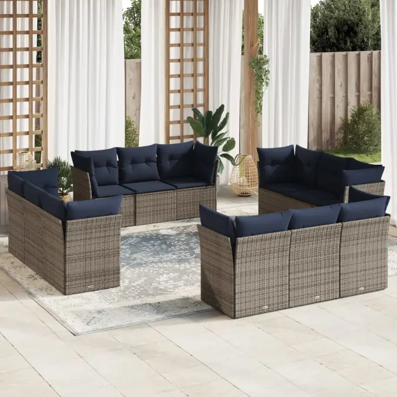 Bruine loungeset met waterdichte tas en gepoedercoat staal voor buiten - Grijs / Zonder tafel - Tuinsets