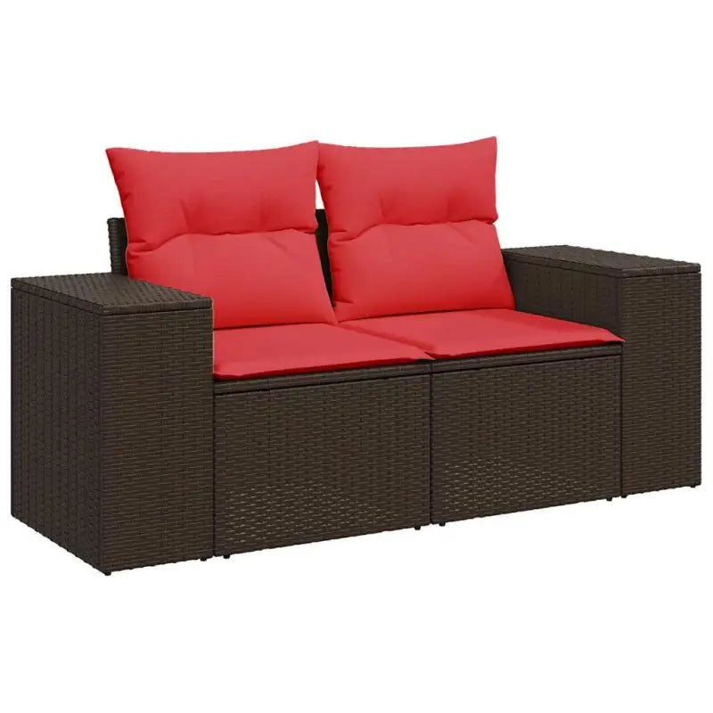 Bruine loungeset met waterdichte tas en gepoedercoat staal voor buiten - Bruin - Tuinsets
