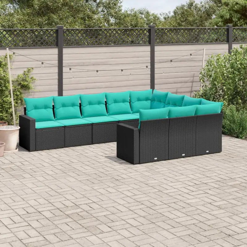 Bruine loungeset van gepoedercoat staal met comfortabele afmetingen - Zwart en blauw / Zonder tafel - Tuinsets