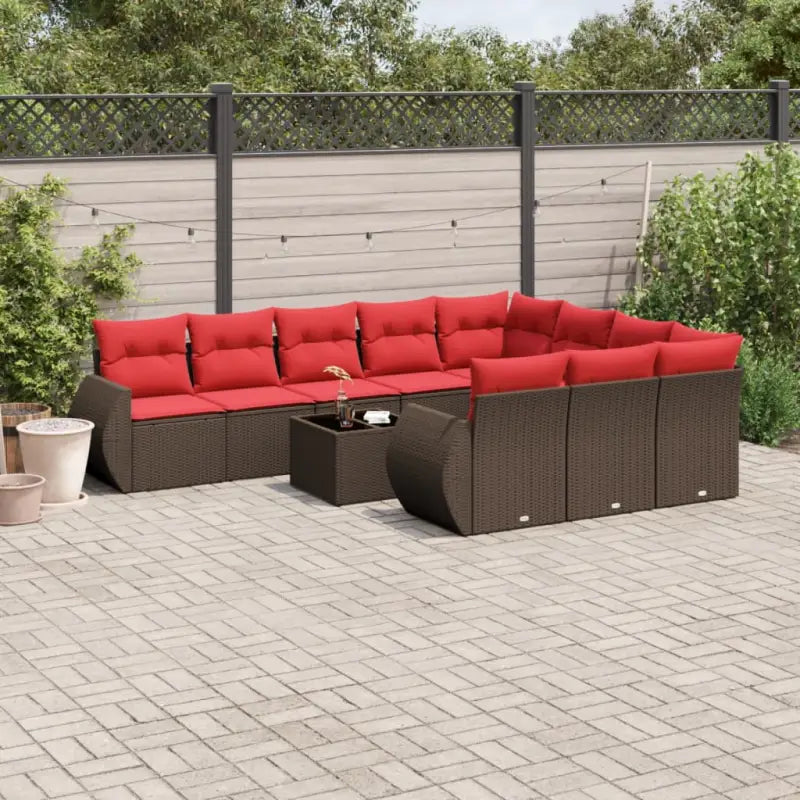 Bruine tuin loungeset met gepoedercoat staal en waterdichte tas - Tuinsets