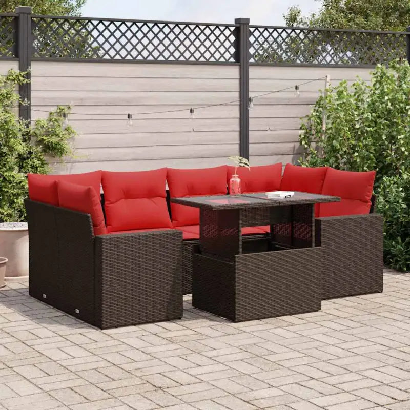 Bruine tuin loungeset met gepoedercoat staal en waterdichte tas - Bruin / met opbergruimte - Tuinsets