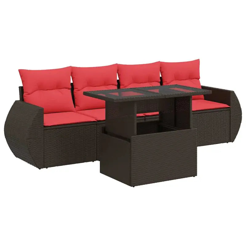 Bruine tuinset met gepoedercoat staal en waterdichte tas voor buitenplezier - Bruin / met opbergruimte - Tuinsets