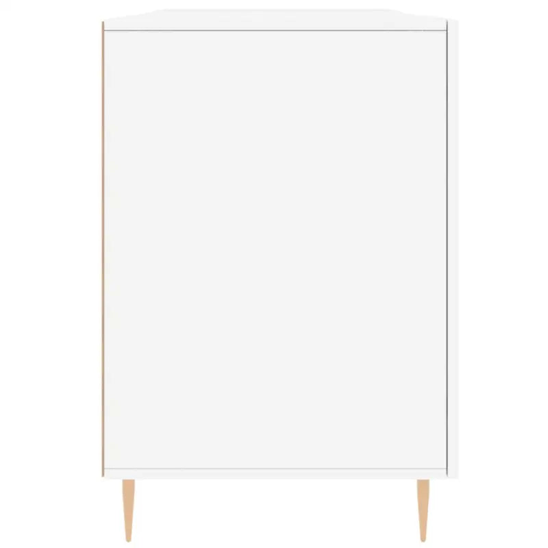 Bureau met hoogglans wit afwerking en bewerkt hout voor elegante werkruimte - Bureaus