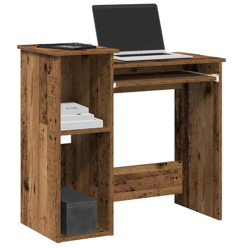Bureau met planken van bewerkt hout voor praktische en decoratieve ruimte - Oud hout - Bureaus