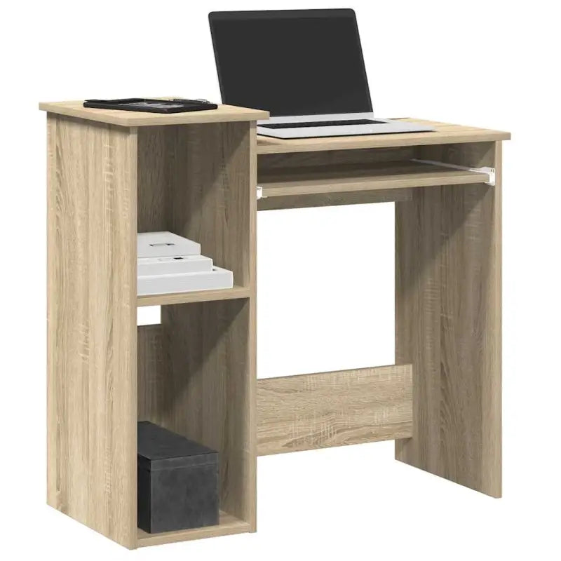 Bureau met planken van bewerkt hout voor praktische en decoratieve ruimte - Sonoma eiken - Bureaus