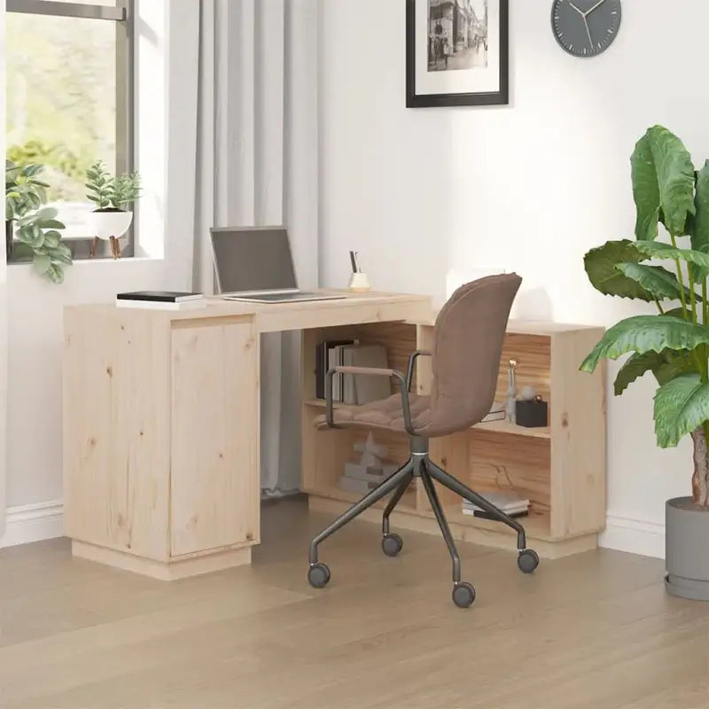 Bureau van massief grenenhout voor praktische en decoratieve ruimte - Naturel - Bureaus