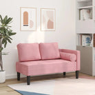 Chaise longue met fluwelen stof en comfortabele afmetingen kussen - Roze / 1 - Chaises longues