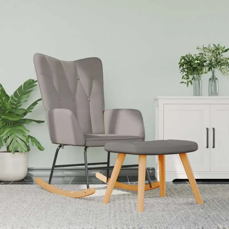 Chique en elegante schommelstoel met modern ontwerp - Taupe / 1 / Met voetensteun - Schommelstoelen