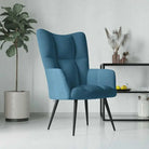 Chique en modern relaxfauteuil met blokpatroon - Blauw / 1 / Zonder voetensteun - Fauteuils & Relaxfauteuils